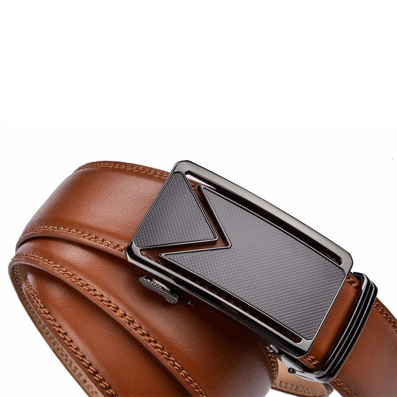 Lederen Riem Rundleder Zadelbruin met Gesp Waterdicht Krasbestendig Luxe Accessoire Herenriem Casual | Sansoti