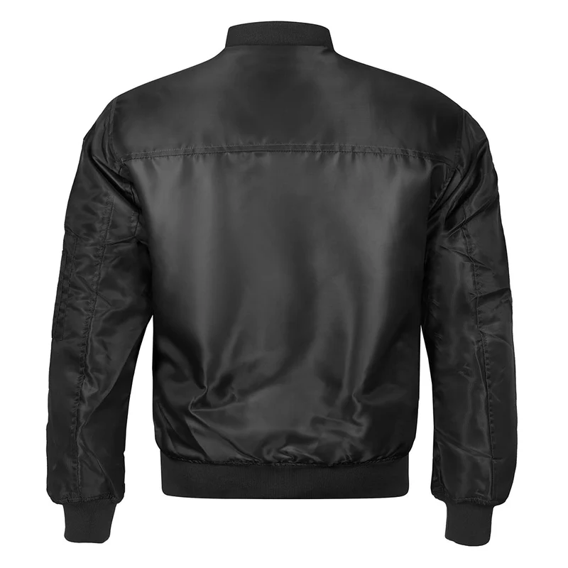 Bomber Jack Waterafstotend Polyester Zwart Streetwear Herfst Winter Stoer Design Comfortabel Casual Vrijetijdskleding | Sansoti