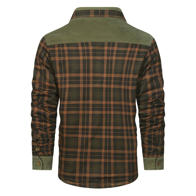 Geruit Overshirt Heren Boswoud Groen Katoen Polyester Tussenjas Voorjaar Herfst Winter Outdoor Casual Stijl | Sansoti