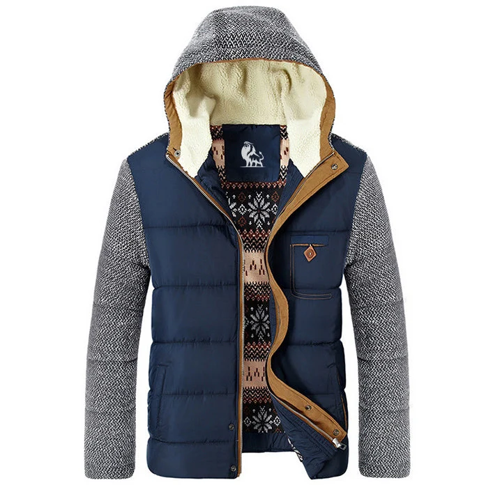 Warme Fleece Winterjas Waterafstotend Geïsoleerd Heren Outdoorkleding Wandelen Skiën Navy Zwart Grijs | Sansoti