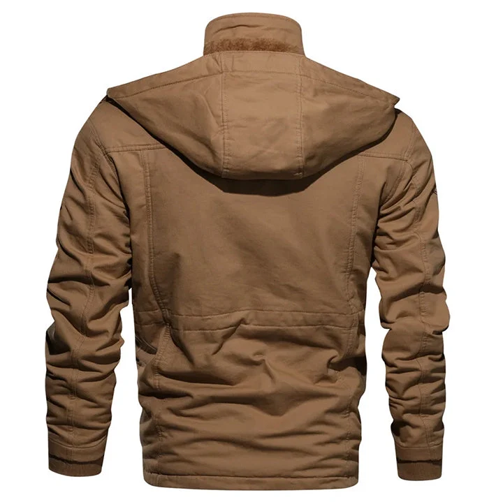 Katoenen Outdoor Jas Waterafstotend Afneembare Capuchon Heren Dames Winter Herfst Wandelen Reizen Camping | Sansoti