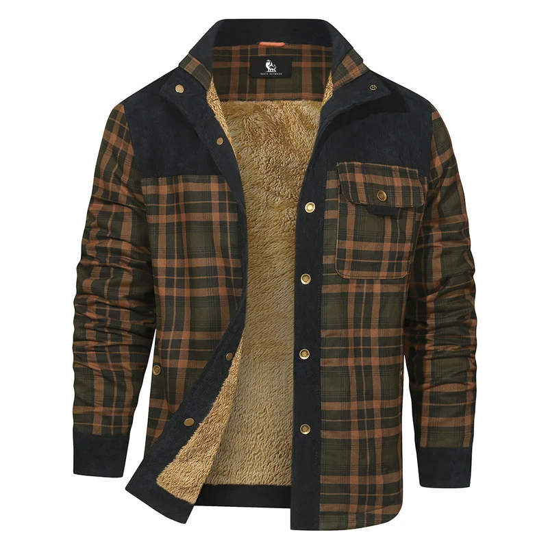 Geruite Overhemdjas Flannel Katoen Polyester Blauw Navy Herfst Winter Outdoor Casual Overshirt Longsleeve | Sansoti