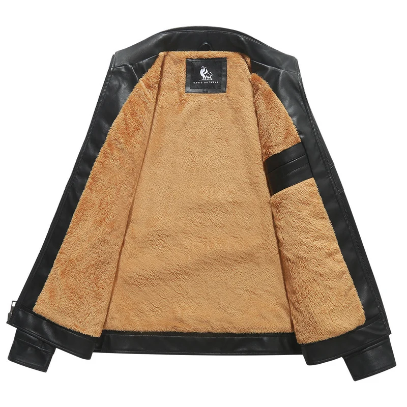 Fleece Bikerjack Kunstleer Waterafstotend Motor Jas Zwart Krasnaadriem Unisex Dames Heren Retro Stijl Mode | Sansoti