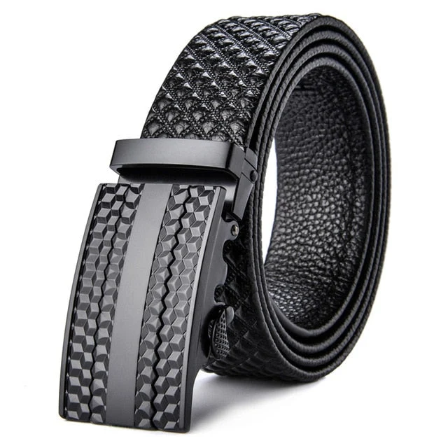 Lederen Riem Heren Zwart Krasbestendig Waterdicht - Echt Rundleer met Moderne Gesp 110-130cm Elegant Design | Sansoti