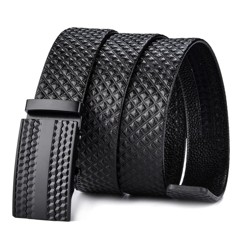 Lederen Riem Heren Zwart Krasbestendig Waterdicht - Echt Rundleer met Moderne Gesp 110-130cm Elegant Design | Sansoti