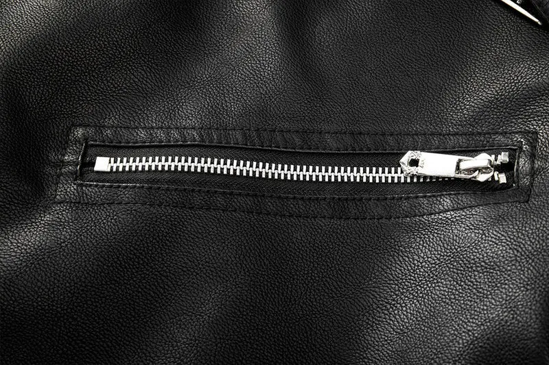 Leren Herenjack Boulevard Stijl PU Leer Zwart Waterbestendig All-Season Biker Motorjas voor Heren Casual | Sansoti
