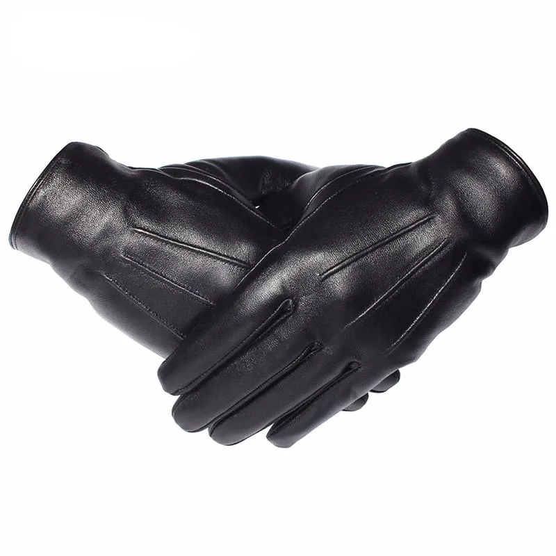 Leren Handschoenen Gevoerd Schapenleer Unisex Winter Warm Waterdicht Touchscreen Elegant Klassiek Design | Sansoti