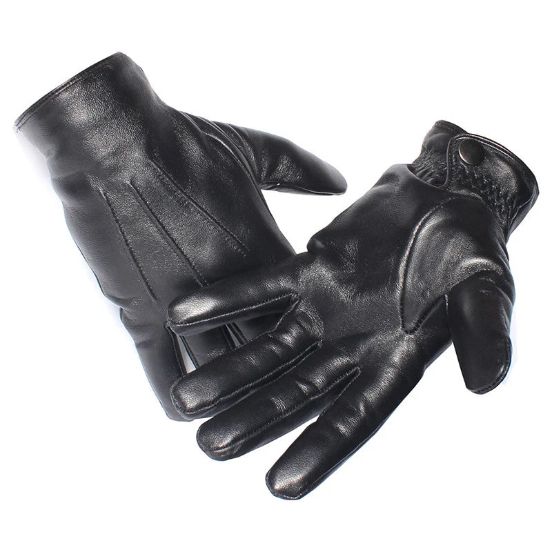 Leren Handschoenen Gevoerd Schapenleer Unisex Winter Warm Waterdicht Touchscreen Elegant Klassiek Design | Sansoti