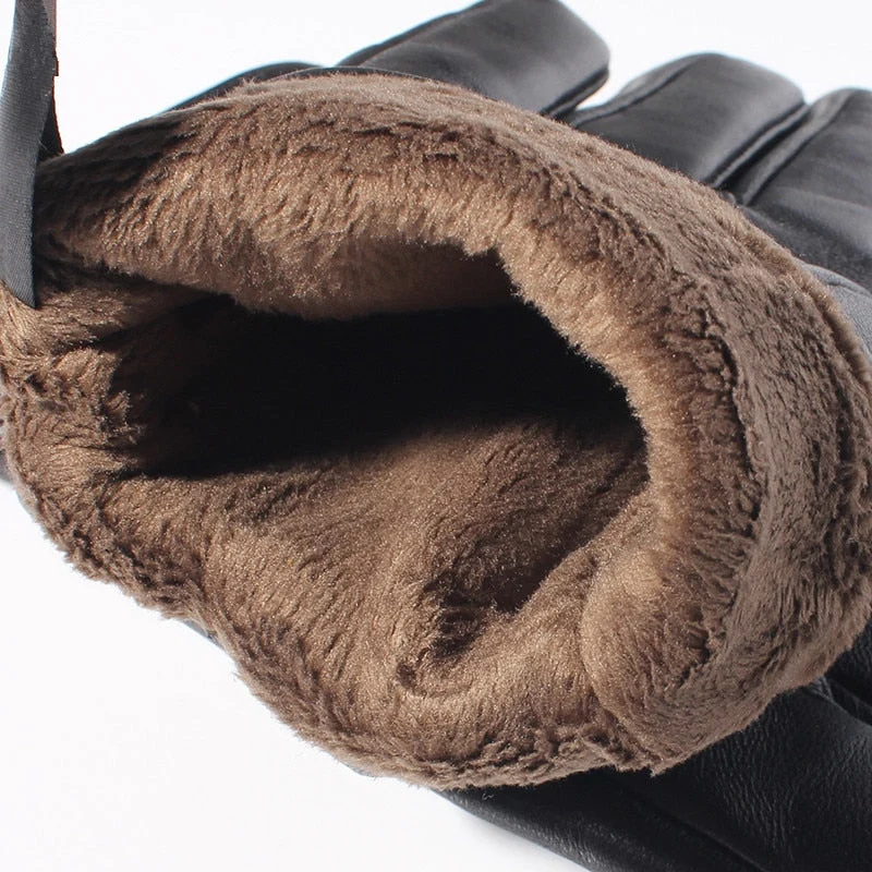 Leren Handschoenen Gevoerd Schapenleer Unisex Winter Warm Waterdicht Touchscreen Elegant Klassiek Design | Sansoti
