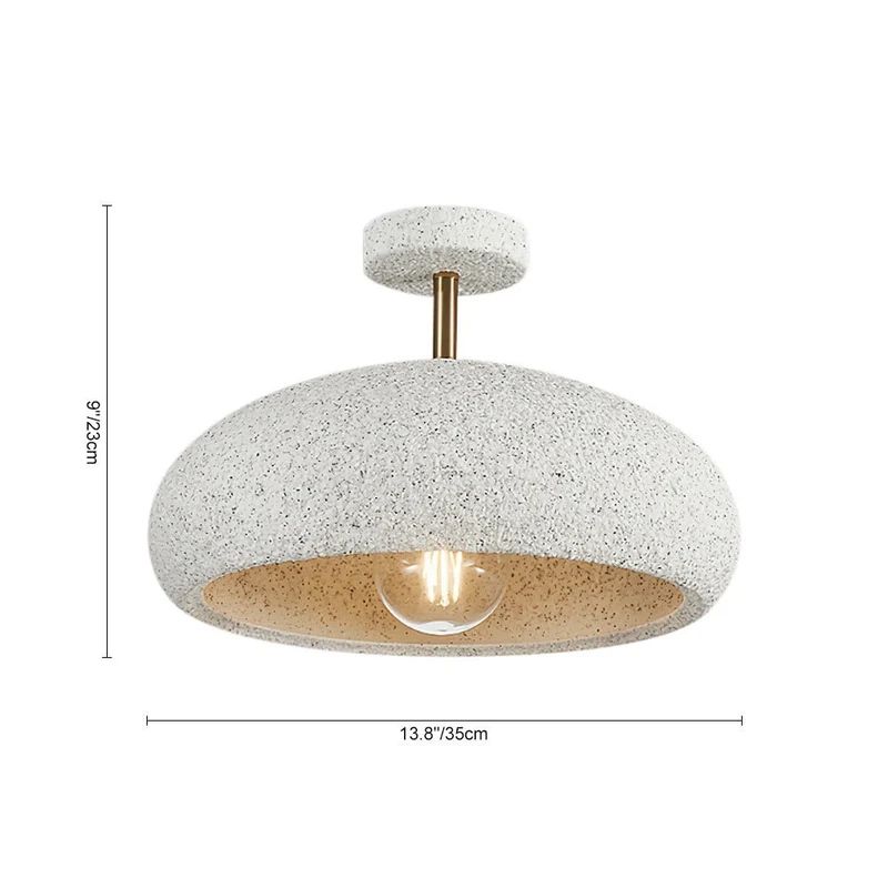 Plafondlamp Wabi-Sabi Koepel Nordic Gespikkeld Dimbaar Wit Geel Rood 35cm Woonkamer