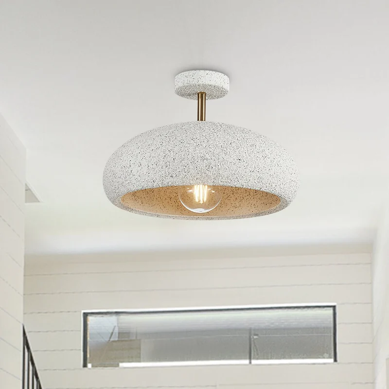 Plafondlamp Wabi-Sabi Koepel Nordic Gespikkeld Dimbaar Wit Geel Rood 35cm Woonkamer