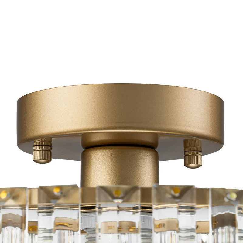 Plafondlamp Kristal Messing Mid-Century Dimbaar 27cm Slaapkamer Hal Entree Luxe