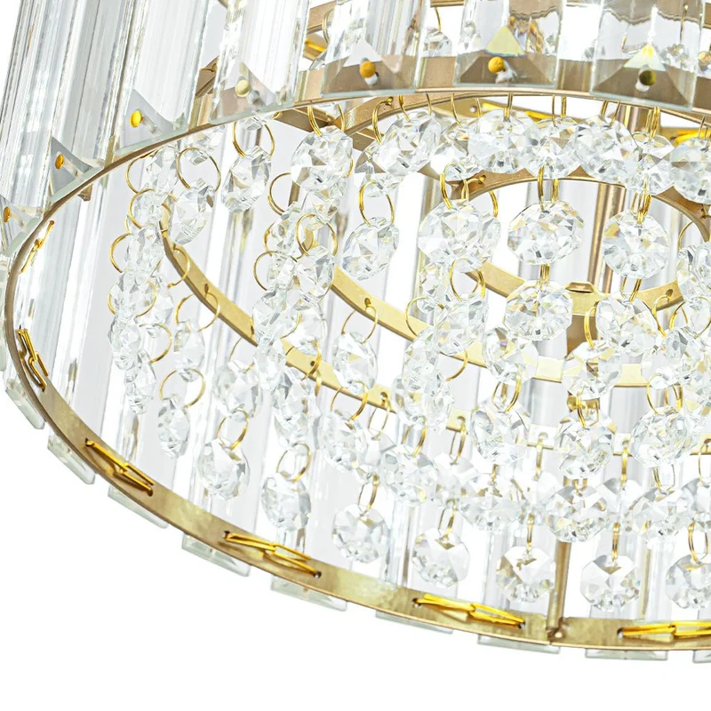 Plafondlamp Kristal Messing Mid-Century Dimbaar 27cm Slaapkamer Hal Entree Luxe