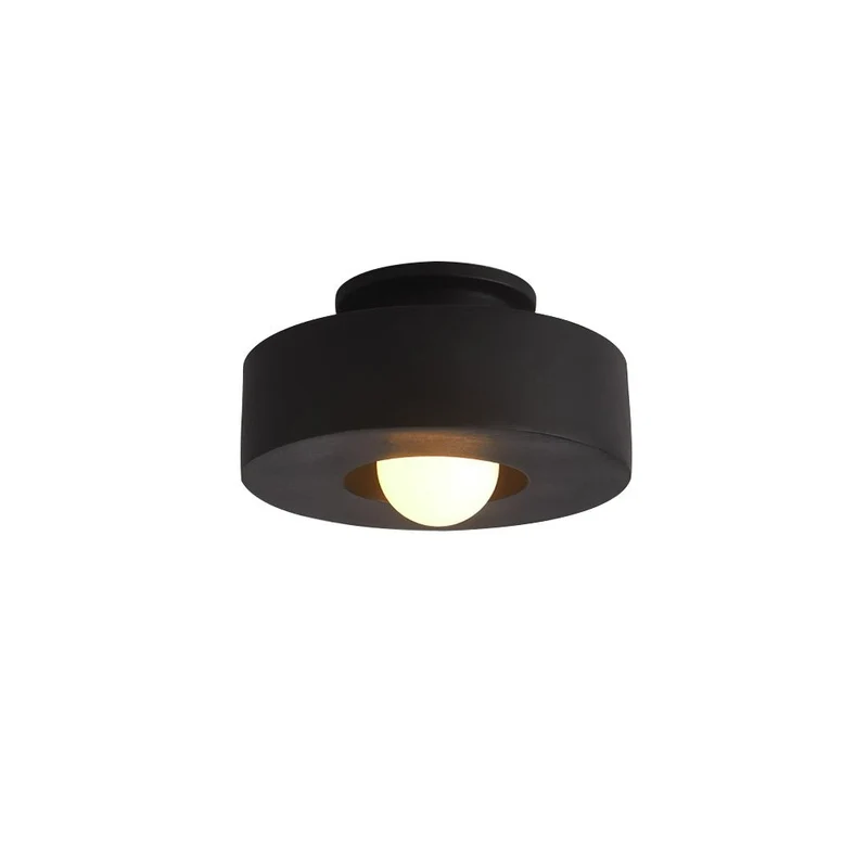 Plafondlamp Wabi-Sabi Cilinder Resin Nordic Dimbaar Zwart Groen Rood 30cm Woonkamer