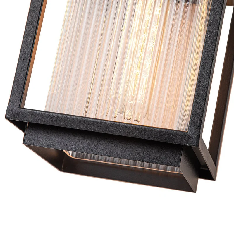 Buitenlamp Wandlamp Lantaarn Zwart Metaal IP23 32cm Voordeur Tuin Modern