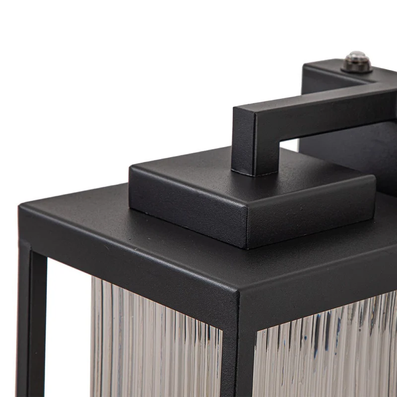 Buitenlamp Wandlamp Lantaarn Zwart Metaal IP23 32cm Voordeur Tuin Modern
