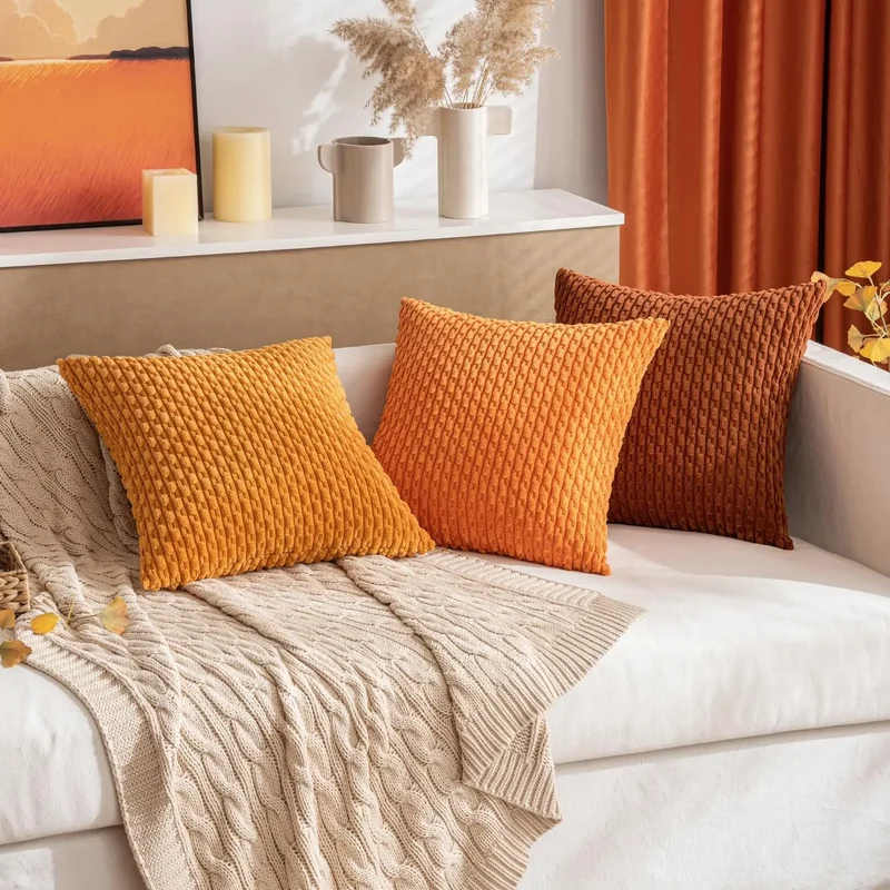 Ribfluwelen Sierkussen Geribbeld 45x45cm Voor Bank En Bed | Sansoti