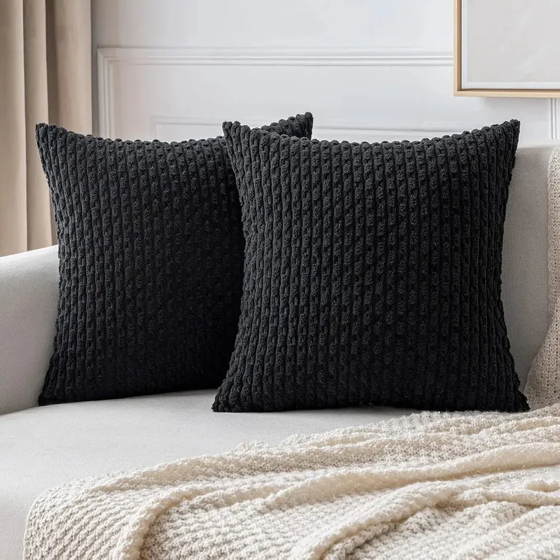 Ribfluwelen Sierkussen Geribbeld 45x45cm Voor Bank En Bed | Sansoti