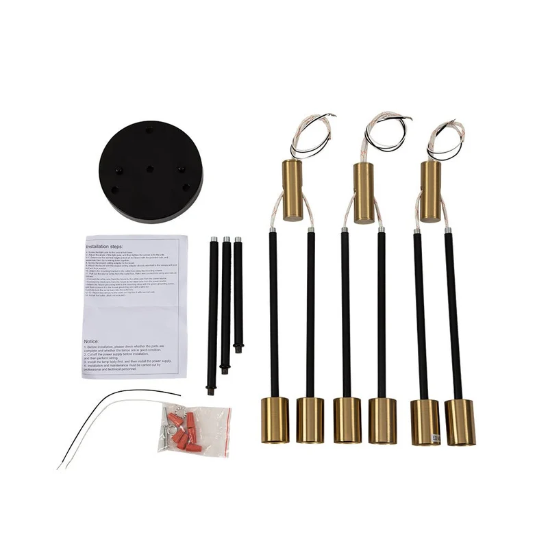 Plafondlamp Sputnik 6 of 8-Lichts Zwart Metaal 62-103cm Retro Modern Woonkamer Dimbaar