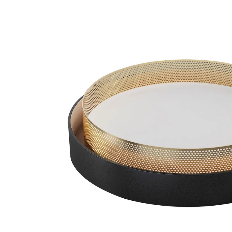 Plafondlamp LED Rond Hol Design 30W Wit Zwart 50cm Woonkamer Badkamer Minimalistisch