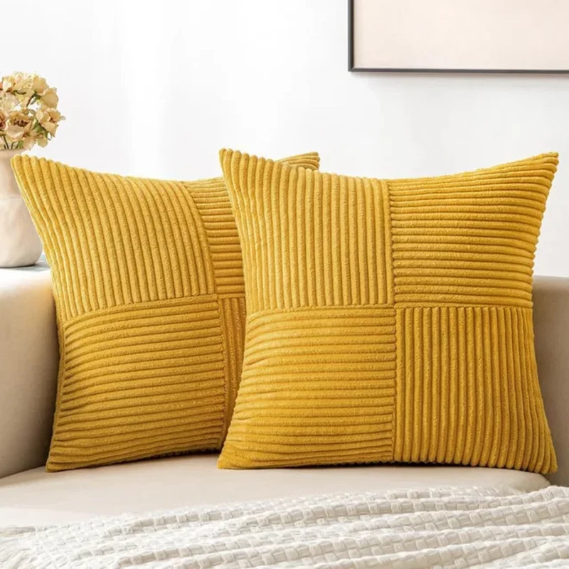 Sierkussen Pluche 45x45cm Geribbeld Met Rits Bank En Bed | Sansoti