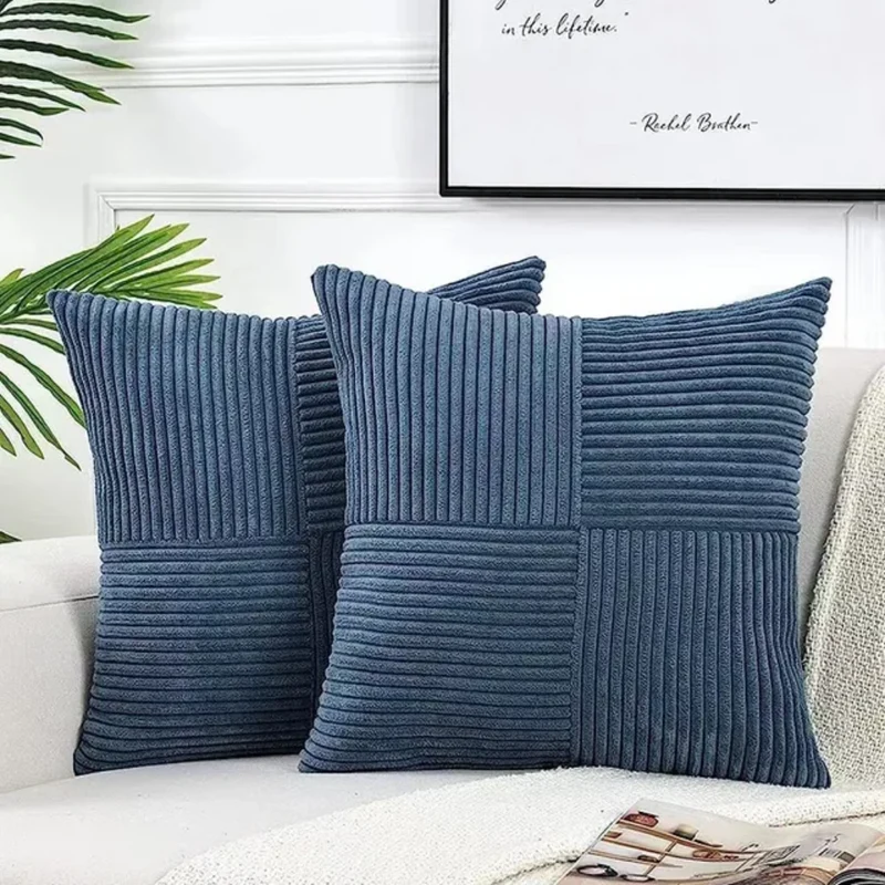 Sierkussen Pluche 45x45cm Geribbeld Met Rits Bank En Bed | Sansoti