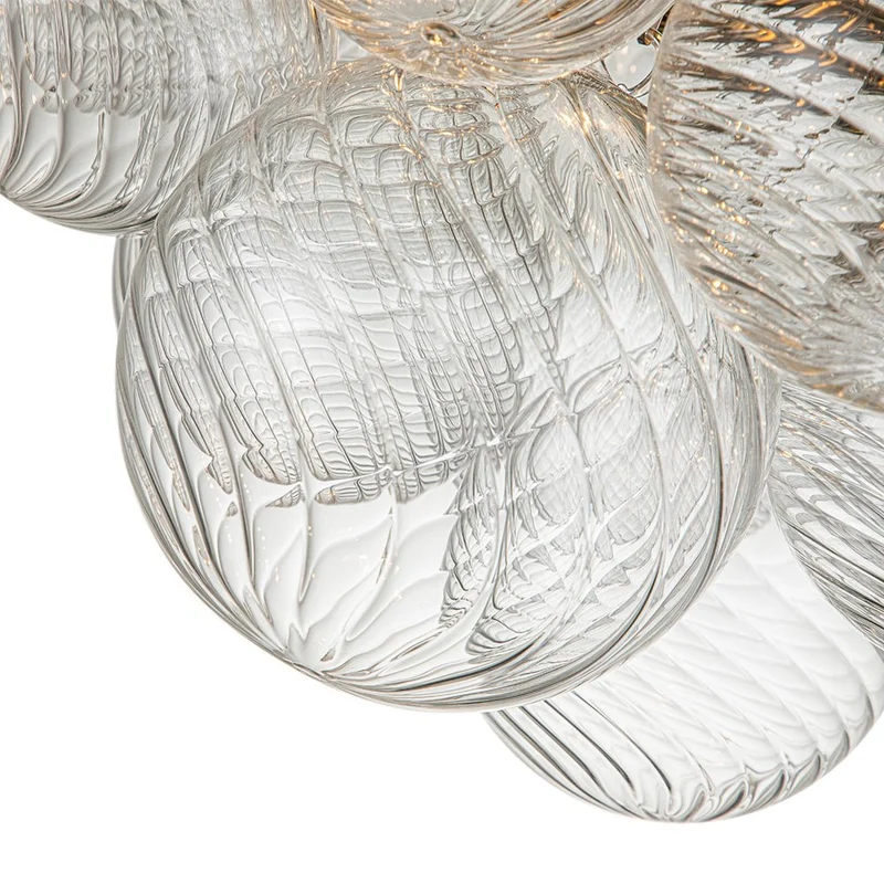 Plafondlamp Glazen Bollen Cluster 3-Lichts Messing 53cm Badkamer Woonkamer Glamour
