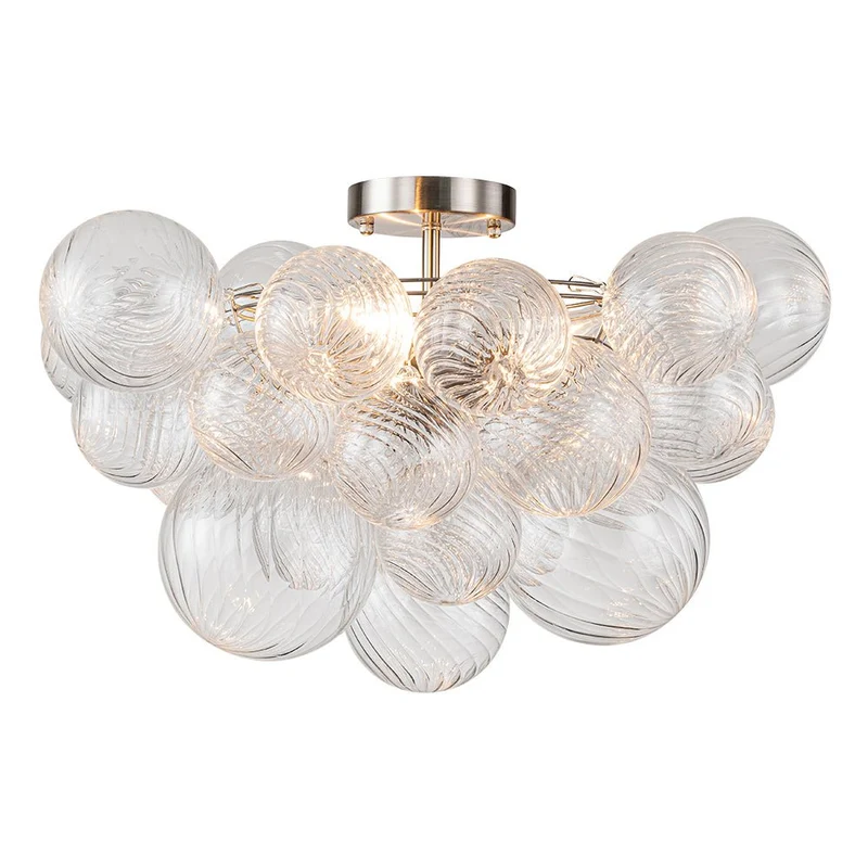 Plafondlamp Glazen Bollen Cluster 3-Lichts Messing 53cm Badkamer Woonkamer Glamour