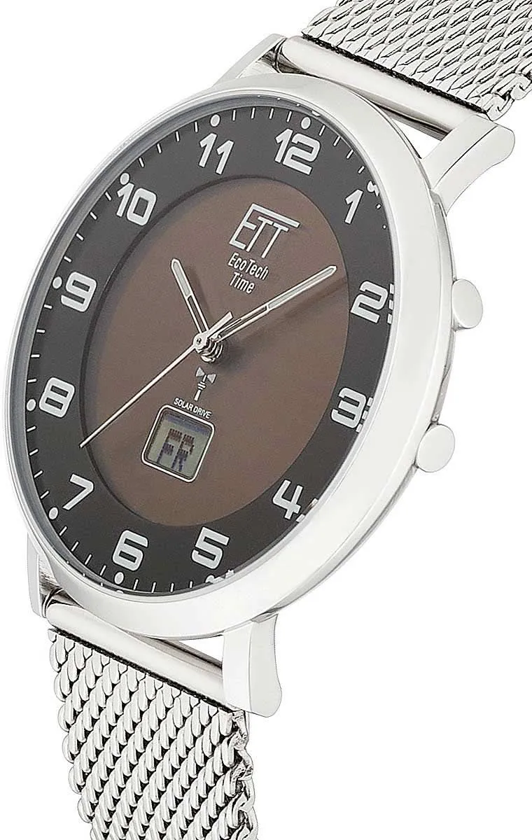 Eco Tech Time Atacama EGS-11624-22MS Herren Uhr • Solar-Funkantrieb • Edelstahl