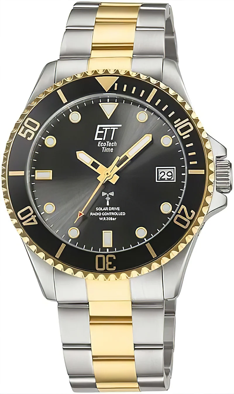 Eco Tech Time EGS-11606-25M Herrenuhr • Solar-Funk • Edelstahl