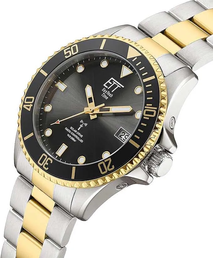 Eco Tech Time EGS-11606-25M Herrenuhr • Solar-Funk • Edelstahl