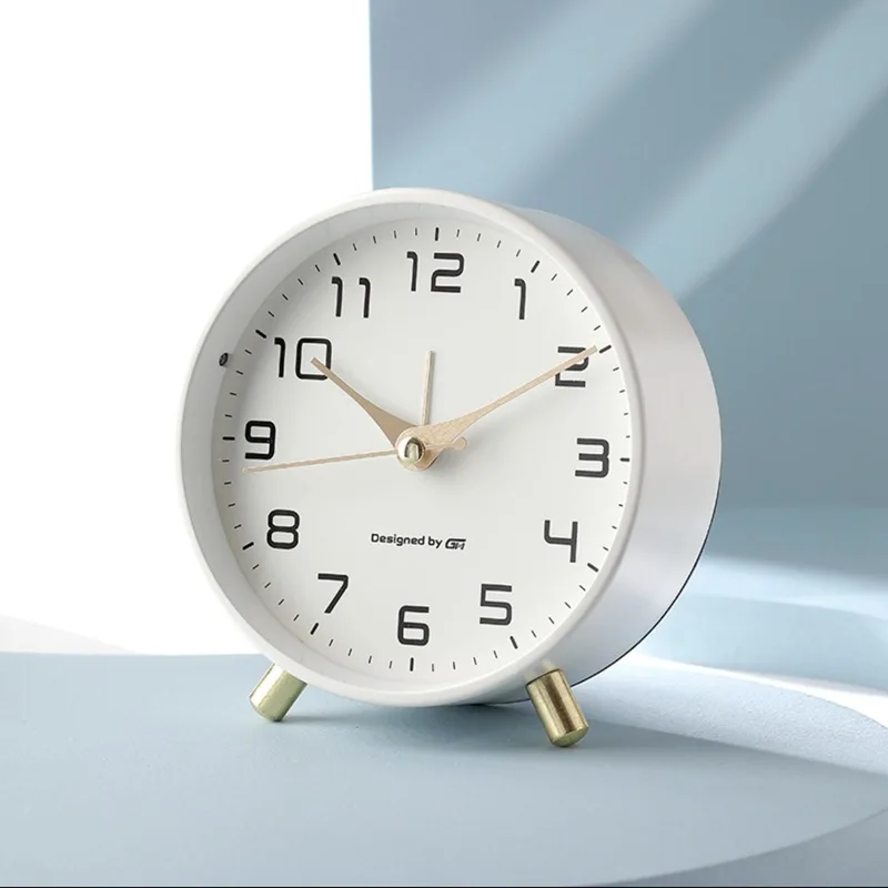 Tafelklok Scandinavisch Stil Modern Design Metaal 12cm | Sansoti