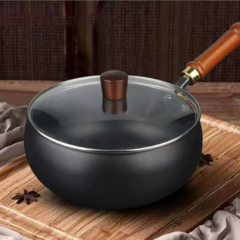 Gietijzeren Wokpan Met Deksel Zwart Oven Geschikt 24cm | Sansoti