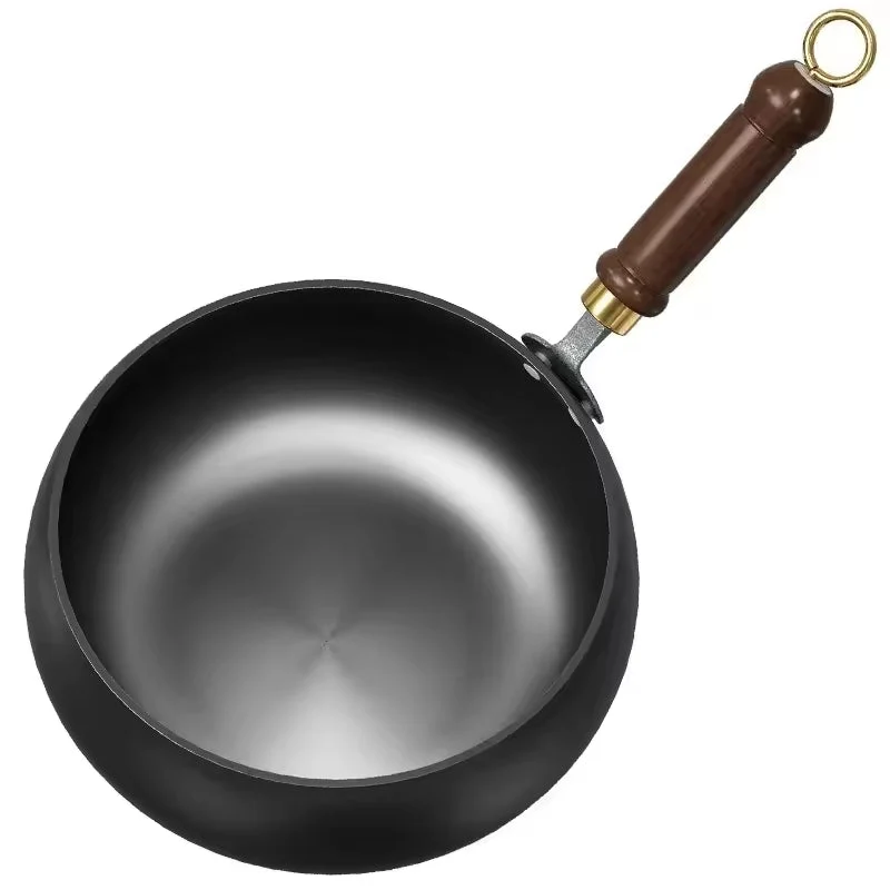 Gietijzeren Wokpan Met Deksel Zwart Oven Geschikt 24cm | Sansoti