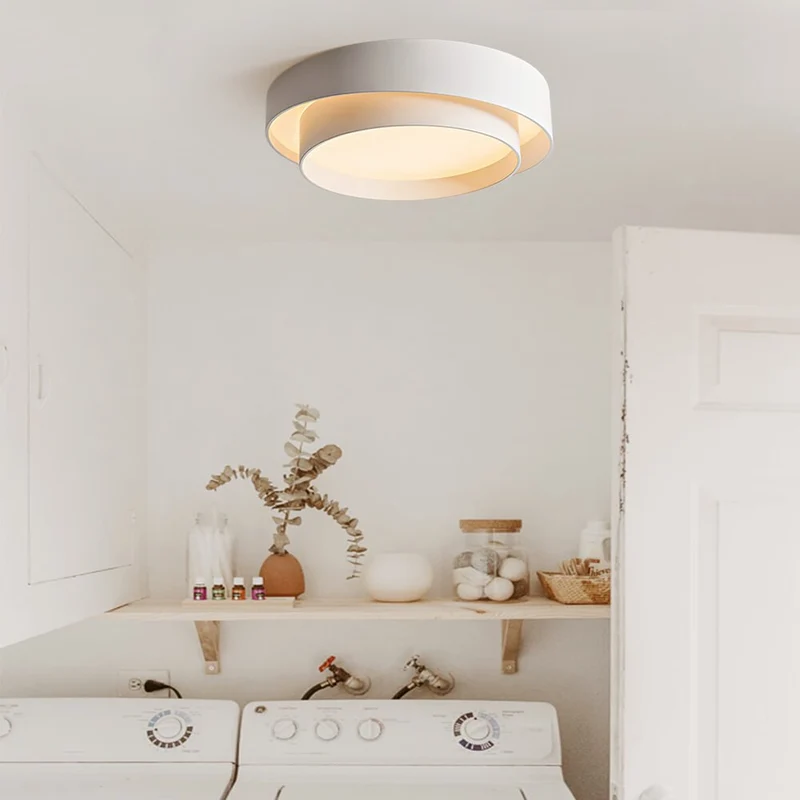 LED Plafondlamp Rond Concentric Rings Metaal Wit Grijs Zwart 39cm Modern