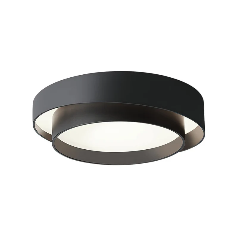 LED Plafondlamp Rond Concentric Rings Metaal Wit Grijs Zwart 39cm Modern