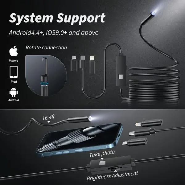 Inspectiecamera Telefoon 1080P HD 5 Meter Kabel LED Endoscoop | Sansoti