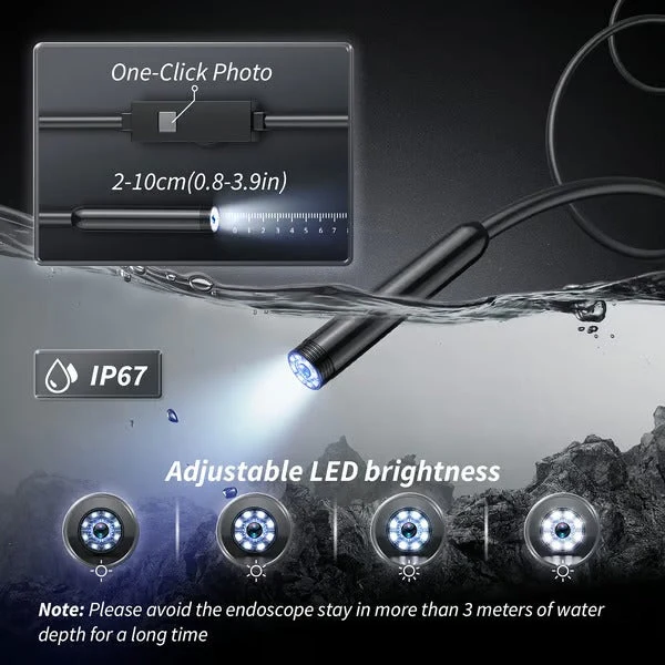 Inspectiecamera Telefoon 1080P HD 5 Meter Kabel LED Endoscoop | Sansoti