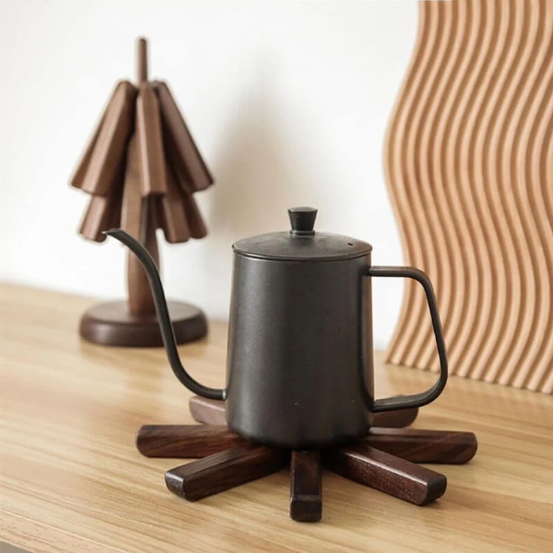 Pannenonderzetter Walnoot Houten Boom Design 10x25cm Tafelbescherming | Sansoti