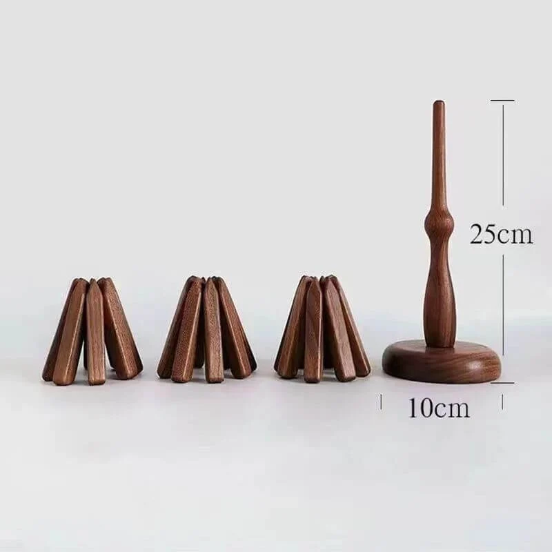 Pannenonderzetter Walnoot Houten Boom Design 10x25cm Tafelbescherming | Sansoti