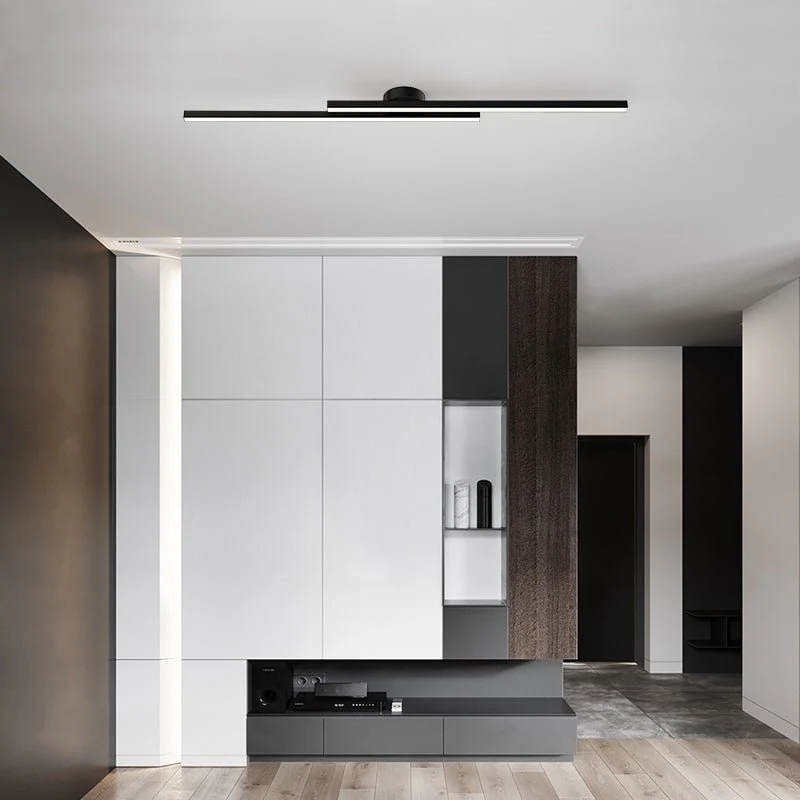 Moderne zwarte LED wandlamp met dubbele lichtstrip – minimalistische badkamer en hal verlichting 90 cm | Sansoti