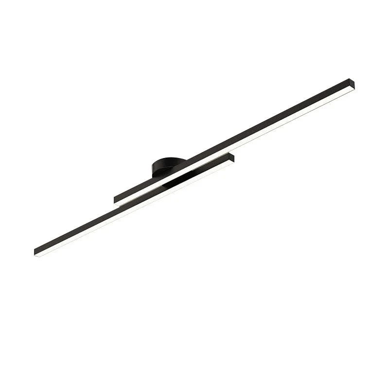 Moderne zwarte LED wandlamp met dubbele lichtstrip – minimalistische badkamer en hal verlichting 90 cm | Sansoti