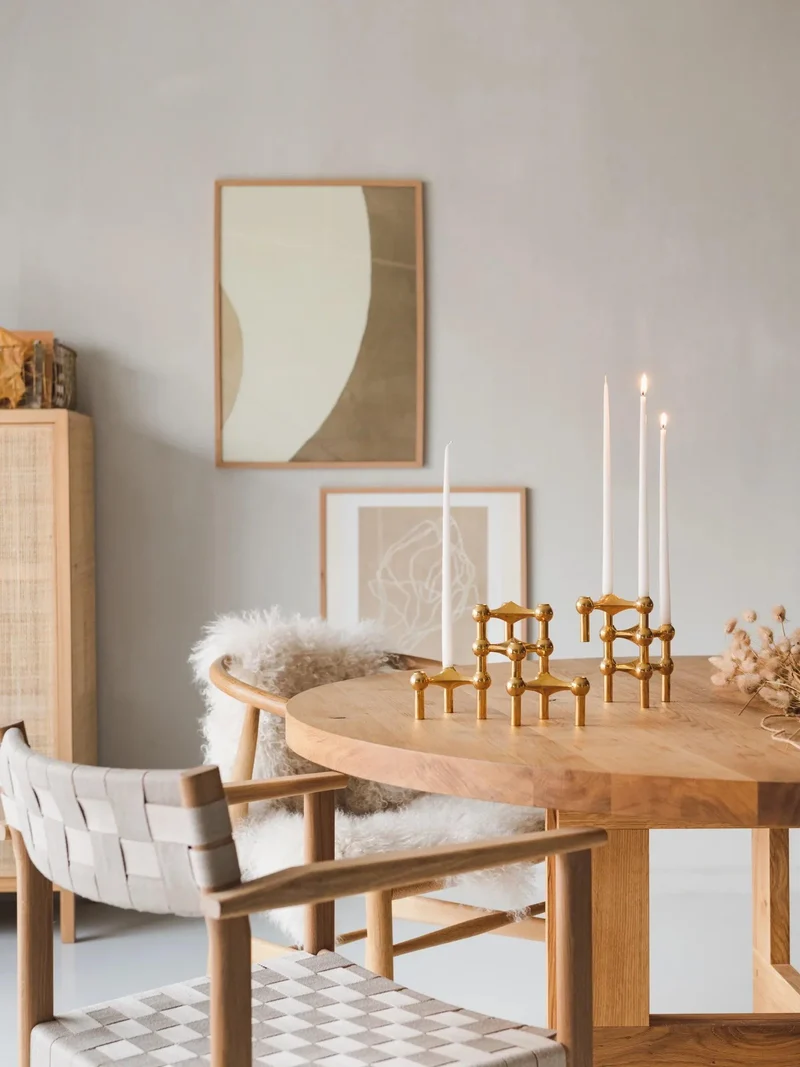 Modulaire design kandelaars set van 3 in massief messing – sculpturale woondecoratie voor tafel en dressoir | Sansoti