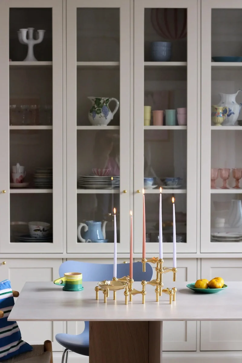 Modulaire design kandelaars set van 3 in massief messing – sculpturale woondecoratie voor tafel en dressoir | Sansoti