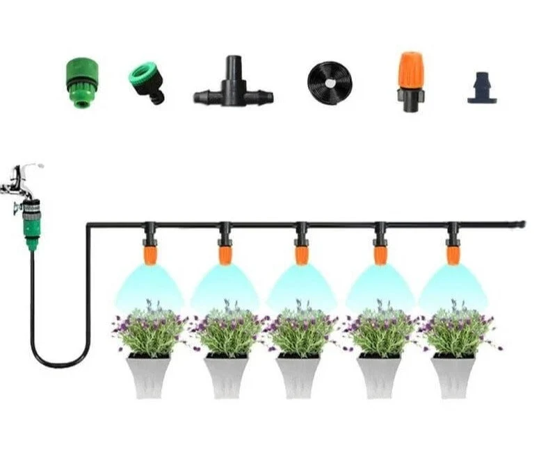 Druppelslang Irrigatiesysteem Verstelbare Sproeiers 5-20M Waterbesparend | Sansoti