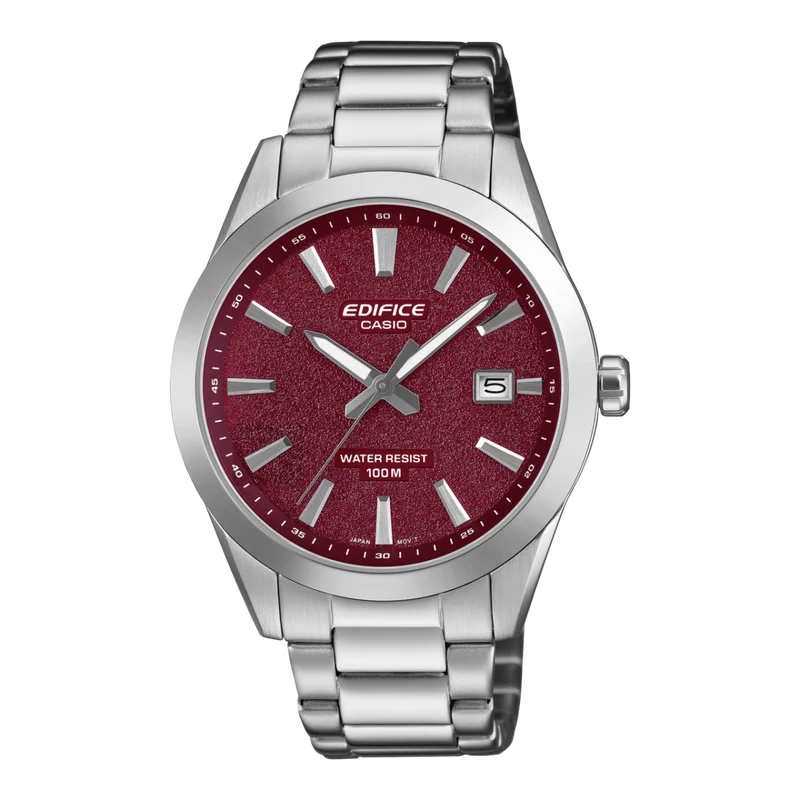 Casio EFV-160D-4AVEF Edifice Herrenuhr Dunkelrot • Mineralglas • 10 bar Wasserdicht