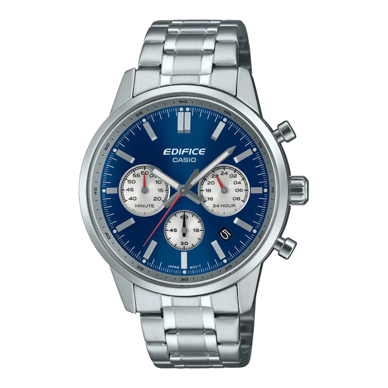 Casio EFR-575D-2AEF Edifice Herrenuhr Stahl/Blau • Chronograph • Mineralglas