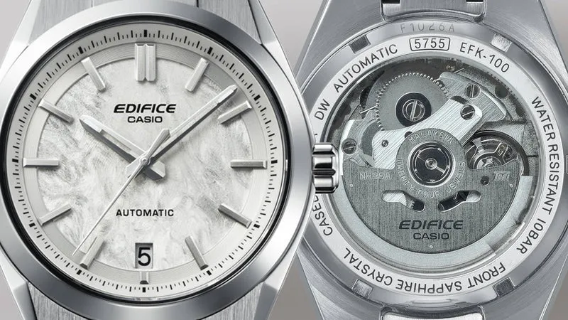 Casio Edifice EFK-100D-7AER Herrenuhr • Automatikwerk mit Saphirglas • Durchsichtiger Gehäuseboden