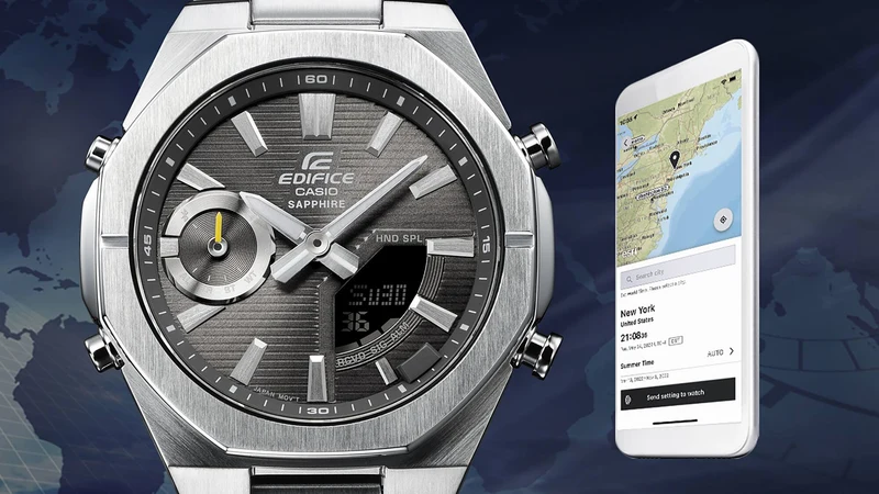 Casio ECB-S10D-2AEF Edifice Herrenuhr Blau • Bluetooth Smartphone-Link • Saphirglas