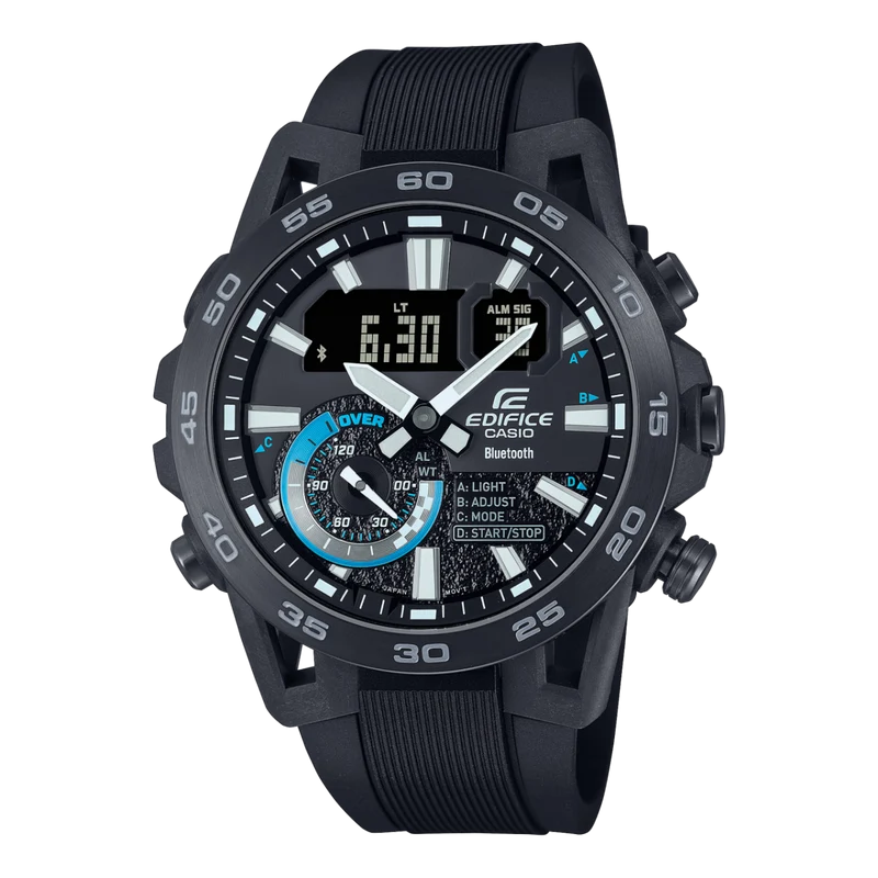 Casio ECB-40PB-1AEF Edifice Herrenuhr Schwarz • Bluetooth Smartphone-Link • Motorsport-Design